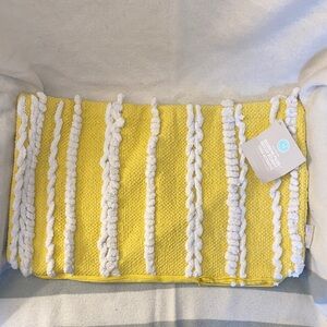 Yellow and White Striped Pillow Cover